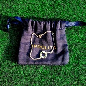 IPPOLITA 925 Sterling Silver Wavy Disc  Circle Chain Bracelet 7" Luxury Jewelry